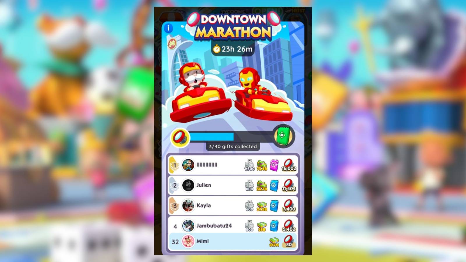 downtown marathon monopoly go