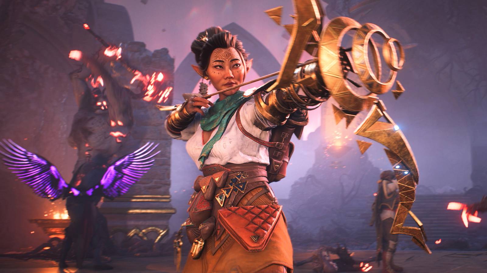 Dragon Age The Veilguard Bellara drawing bow action screenshot