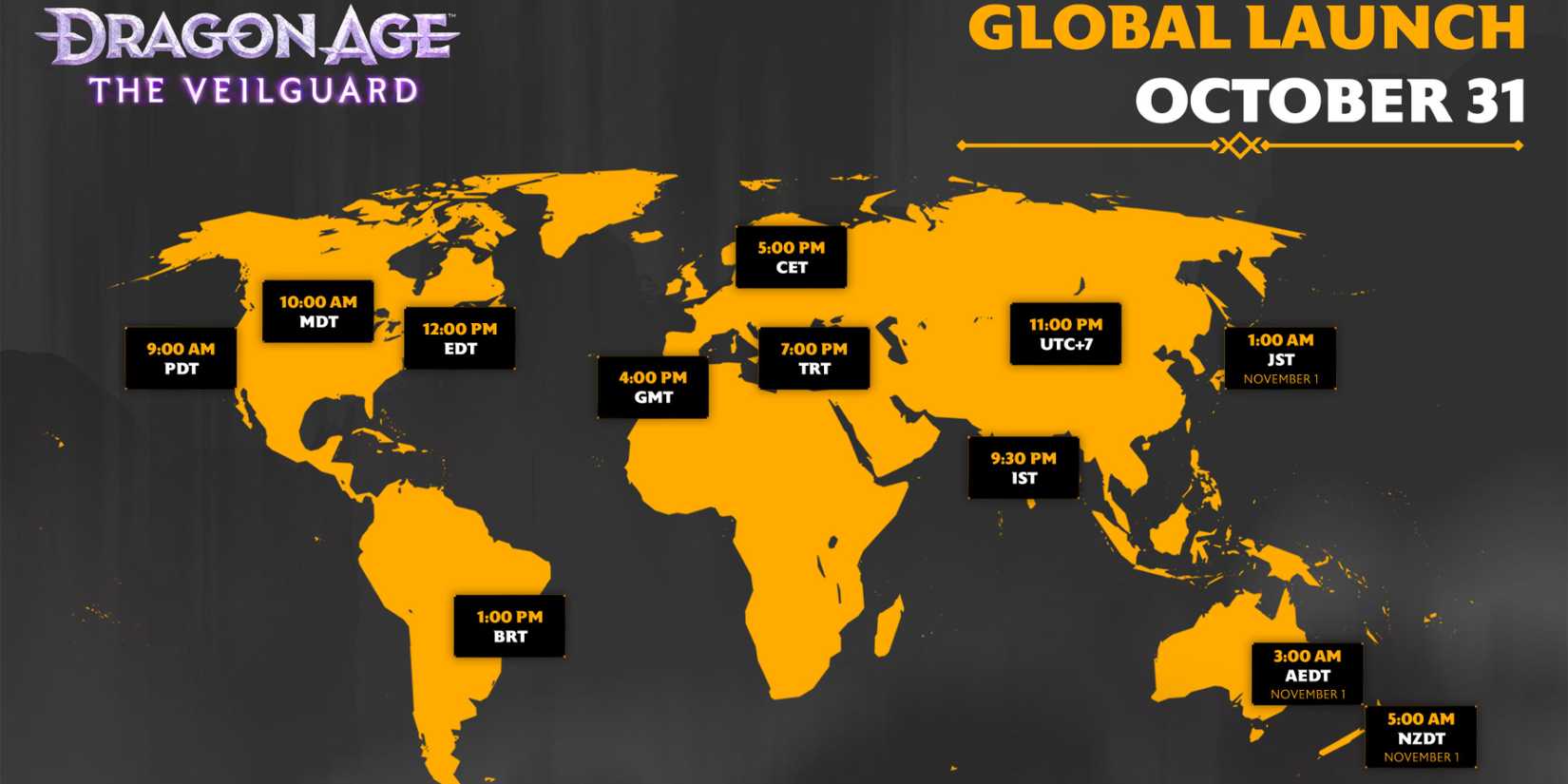 Dragon Age The Veilguard Global Launch Map