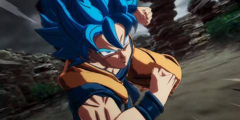Dragon Ball Sparking Zero Goku Super Saiyan Blue charging ahead