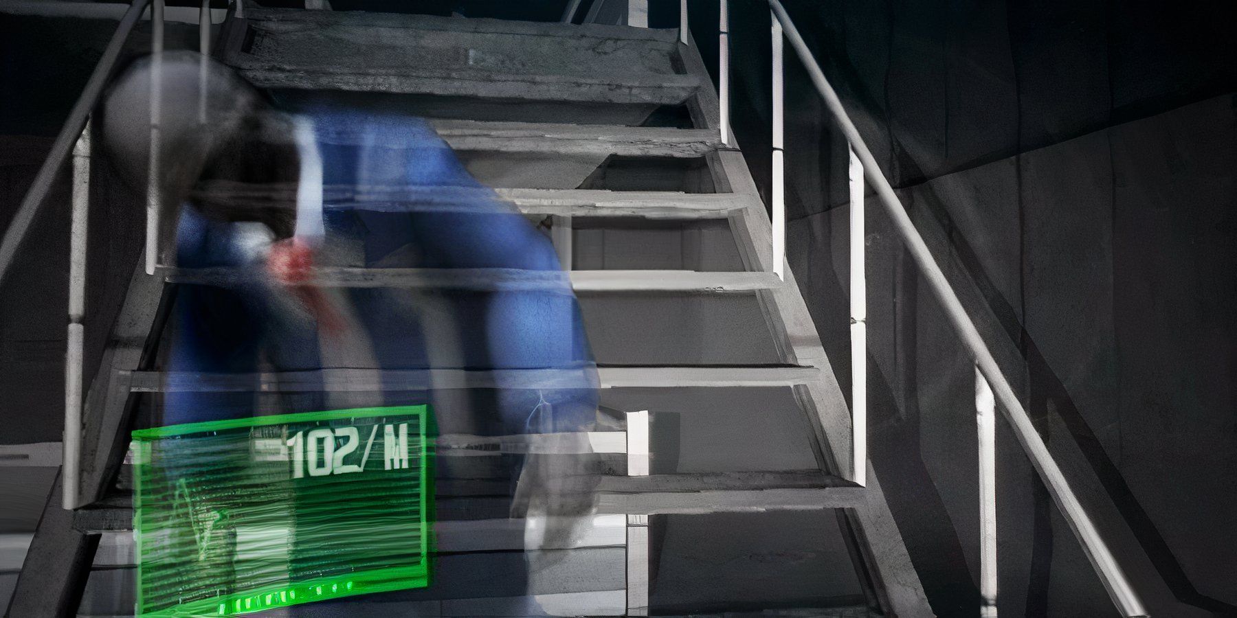 Echo Night: Beyond confront ghost on set of metal stairs