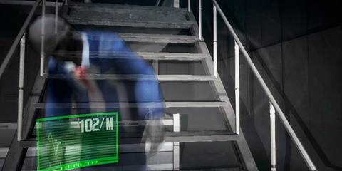 Echo Night: Beyond confront ghost on set of metal stairs