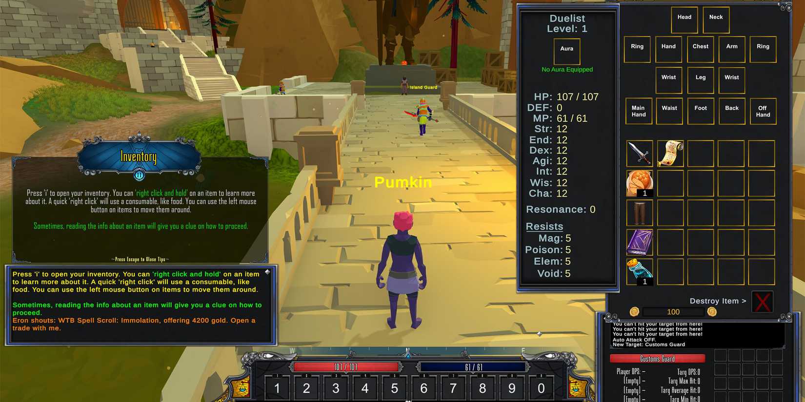 erenshor single player mmo inventory