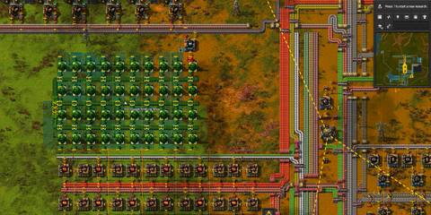 Horizontal blueprint placement in Factorio