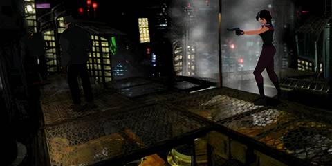 hana on a catwalk in fear effect