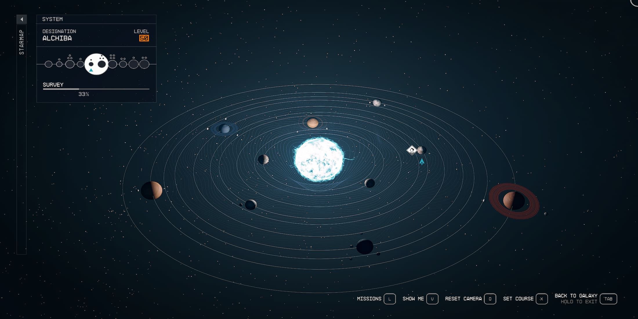 The Alchiba System Star Map 