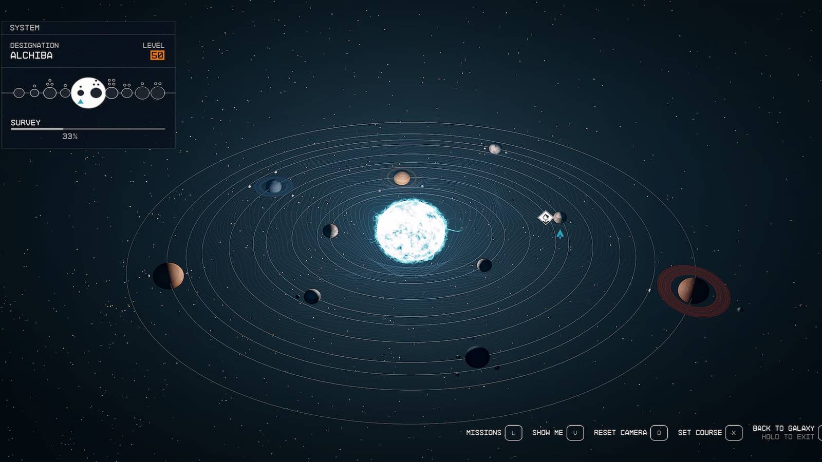 The Alchiba System Star Map 