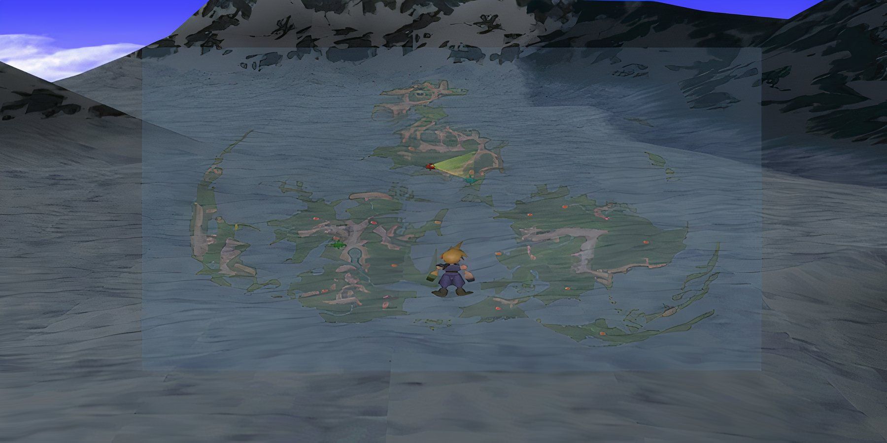 a display of the world map from final fantasy 7