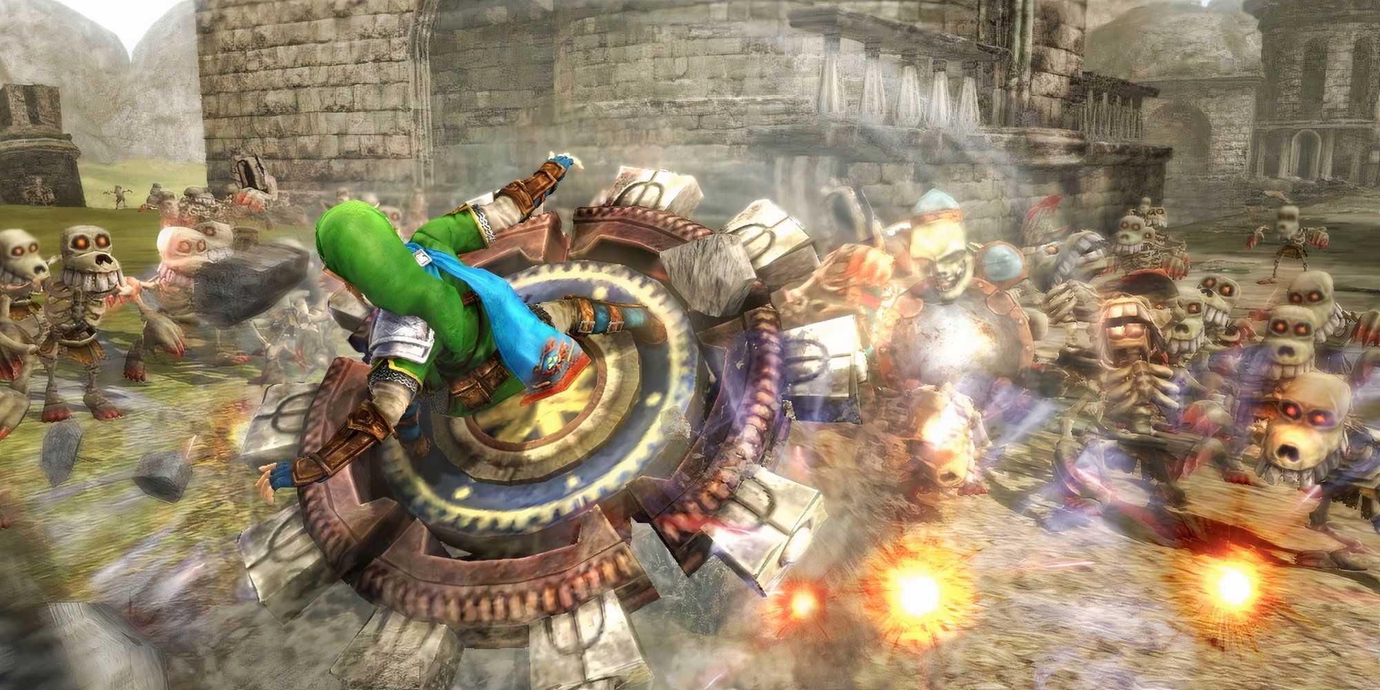 Fighting enemies with a Spinner in Hyrule Warriors