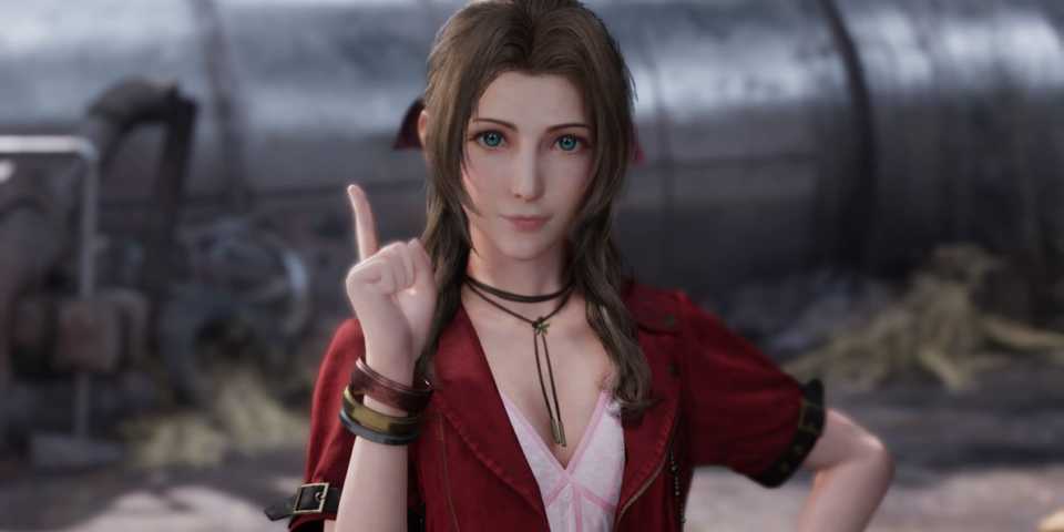 An image of Aerith in Final Fantasty VII remake