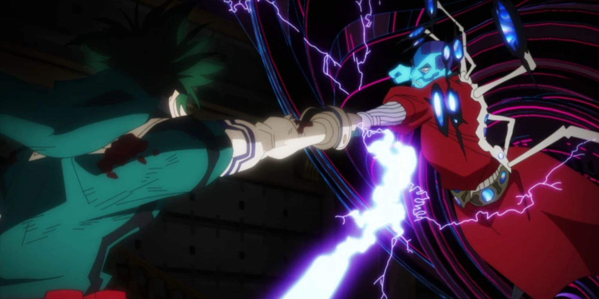 Flect Turn uses his quirk and his support item to fight Izuku Midoriya.