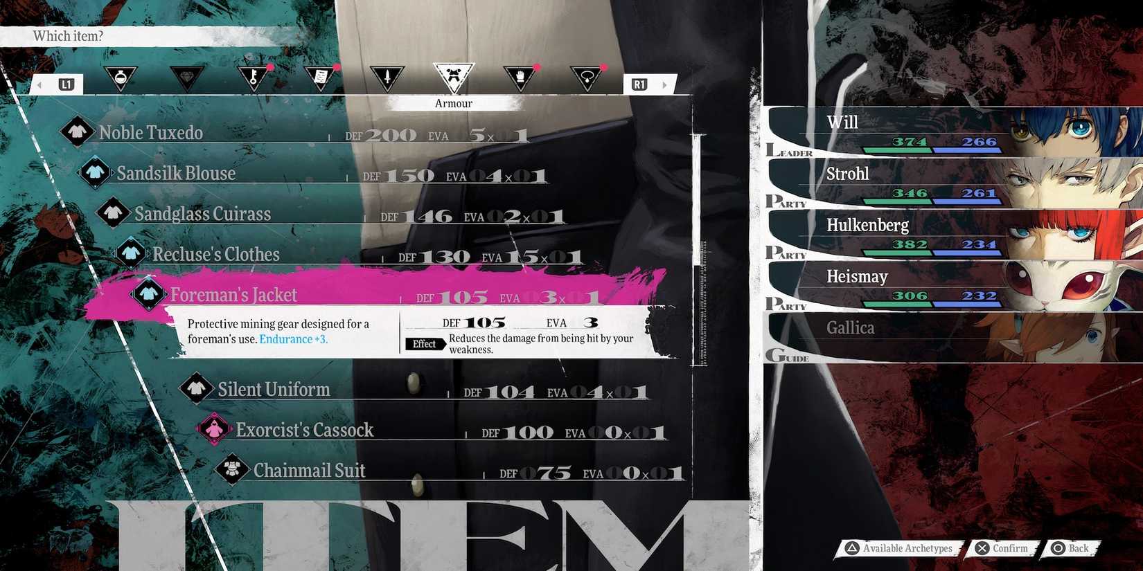 Foreman's Jacket armour in Metaphor ReFantazio