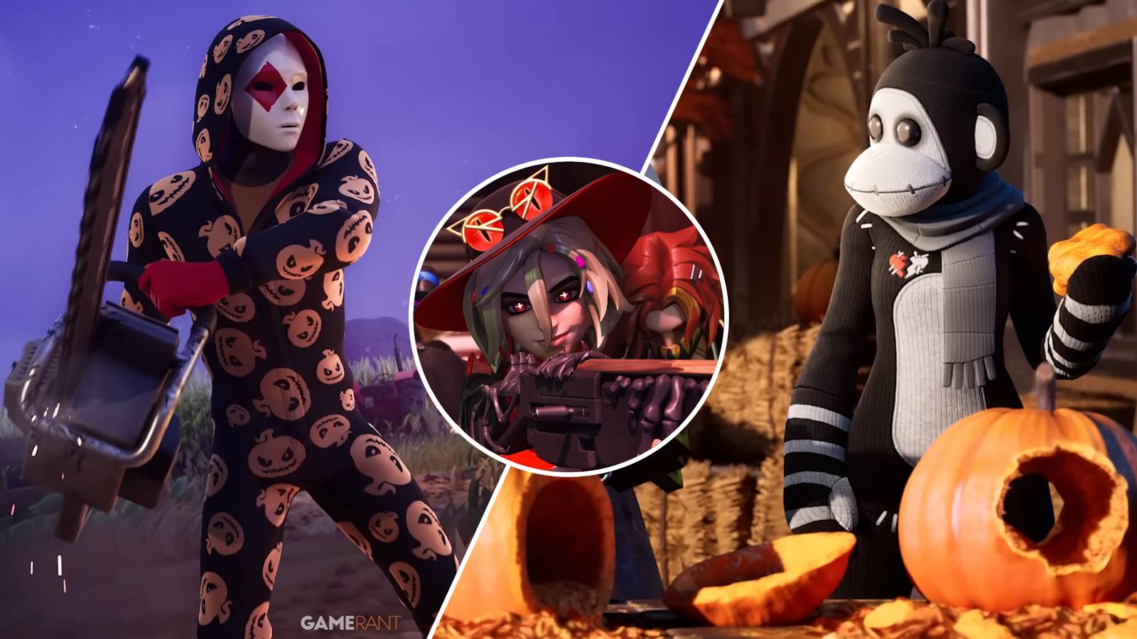 Split-image showcasing Fortnitemares Events in Fortnite