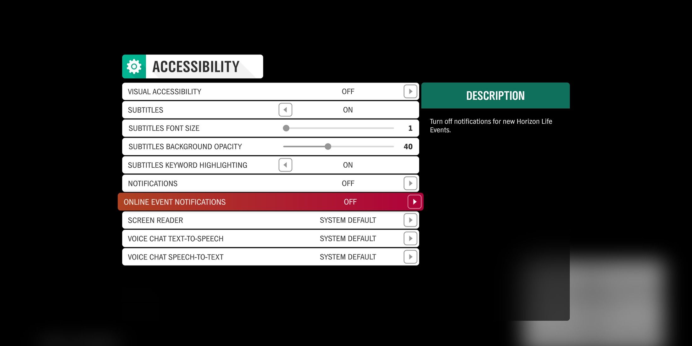 forza horizon 4 accessibility settings