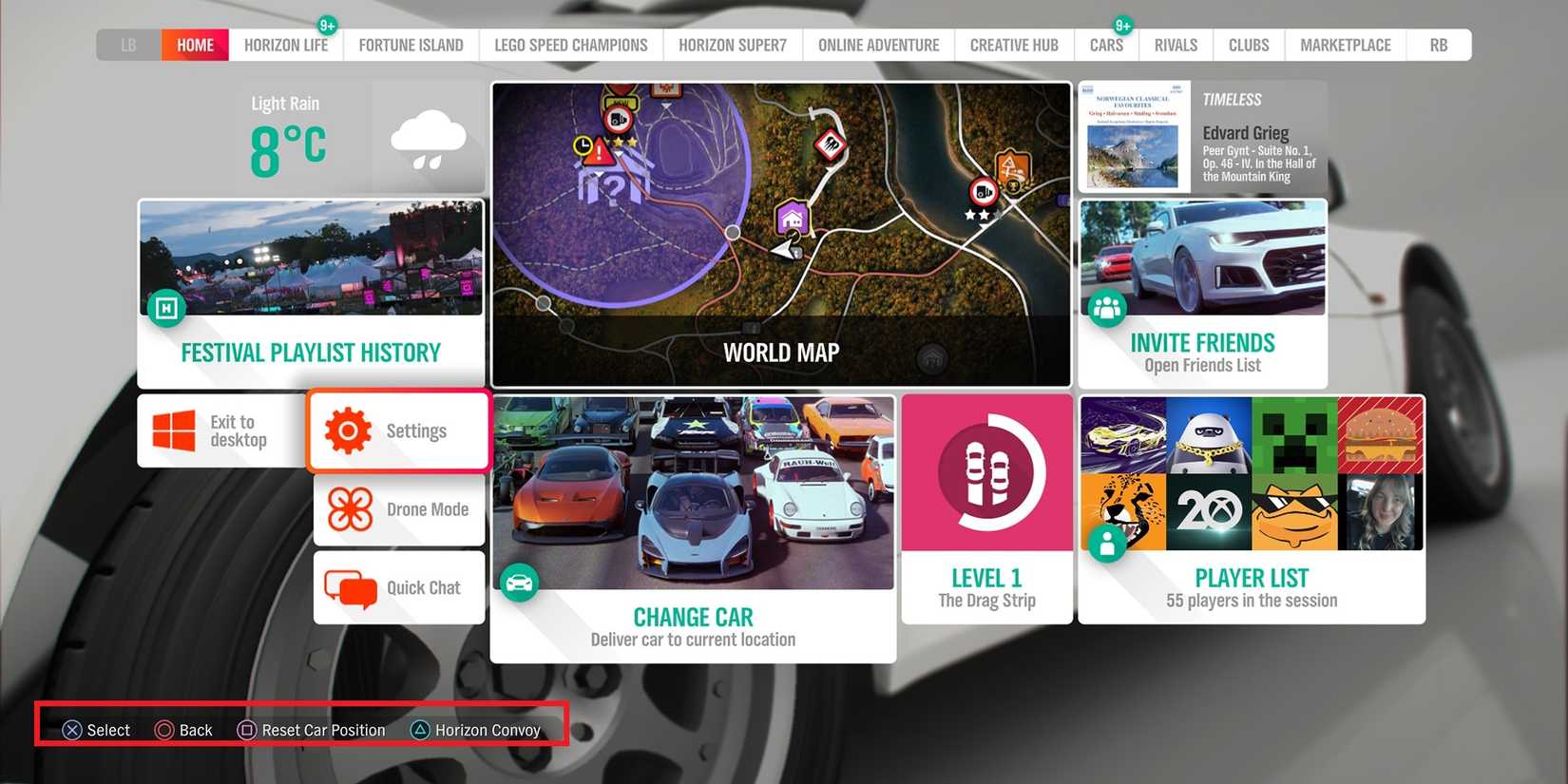 forza horizon dualsense prompts