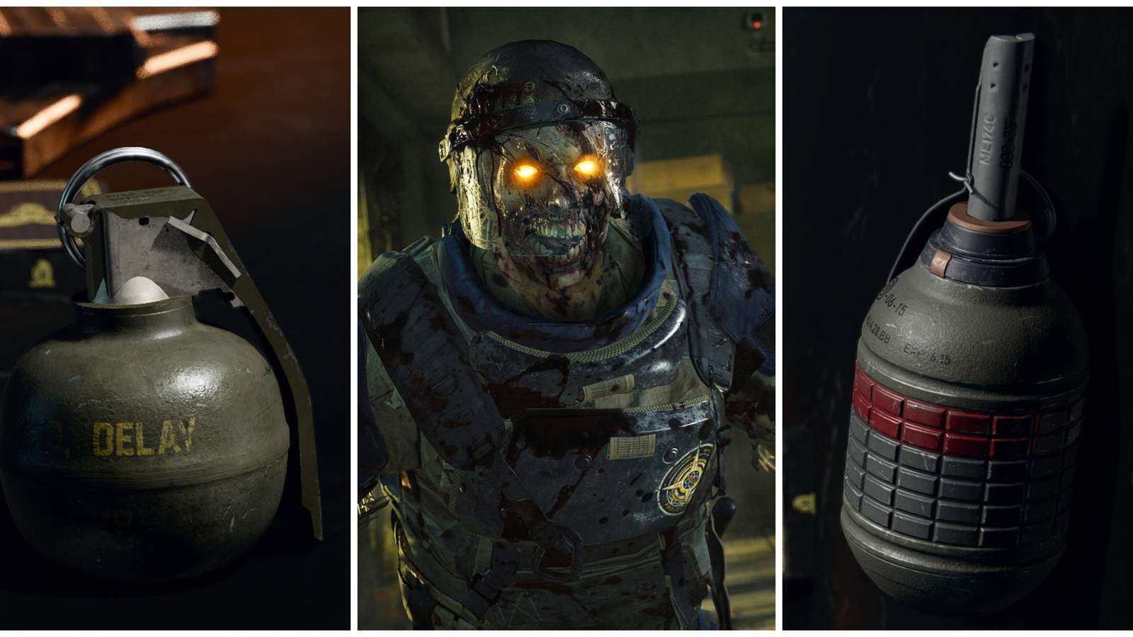 frag, thermo grenade, and a zombie in bo6