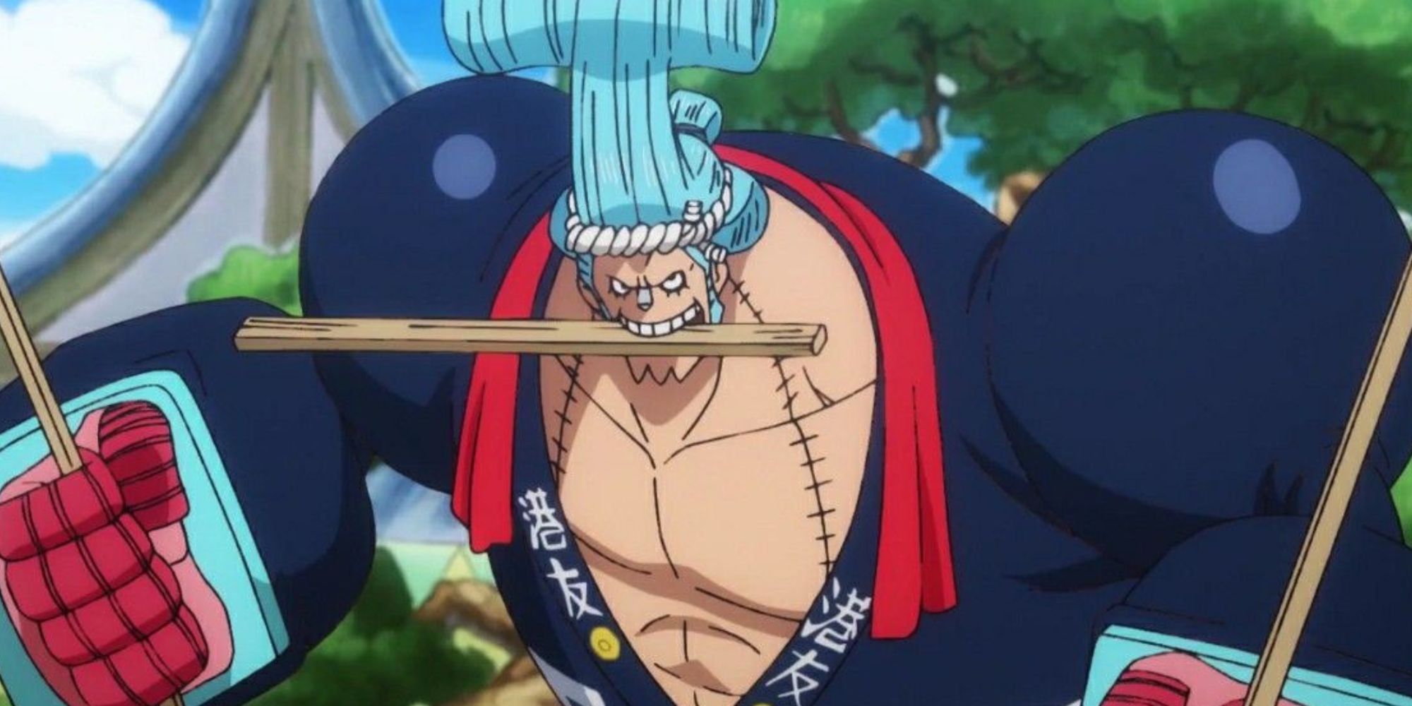 Franky displays his carpenter skills in Wano.