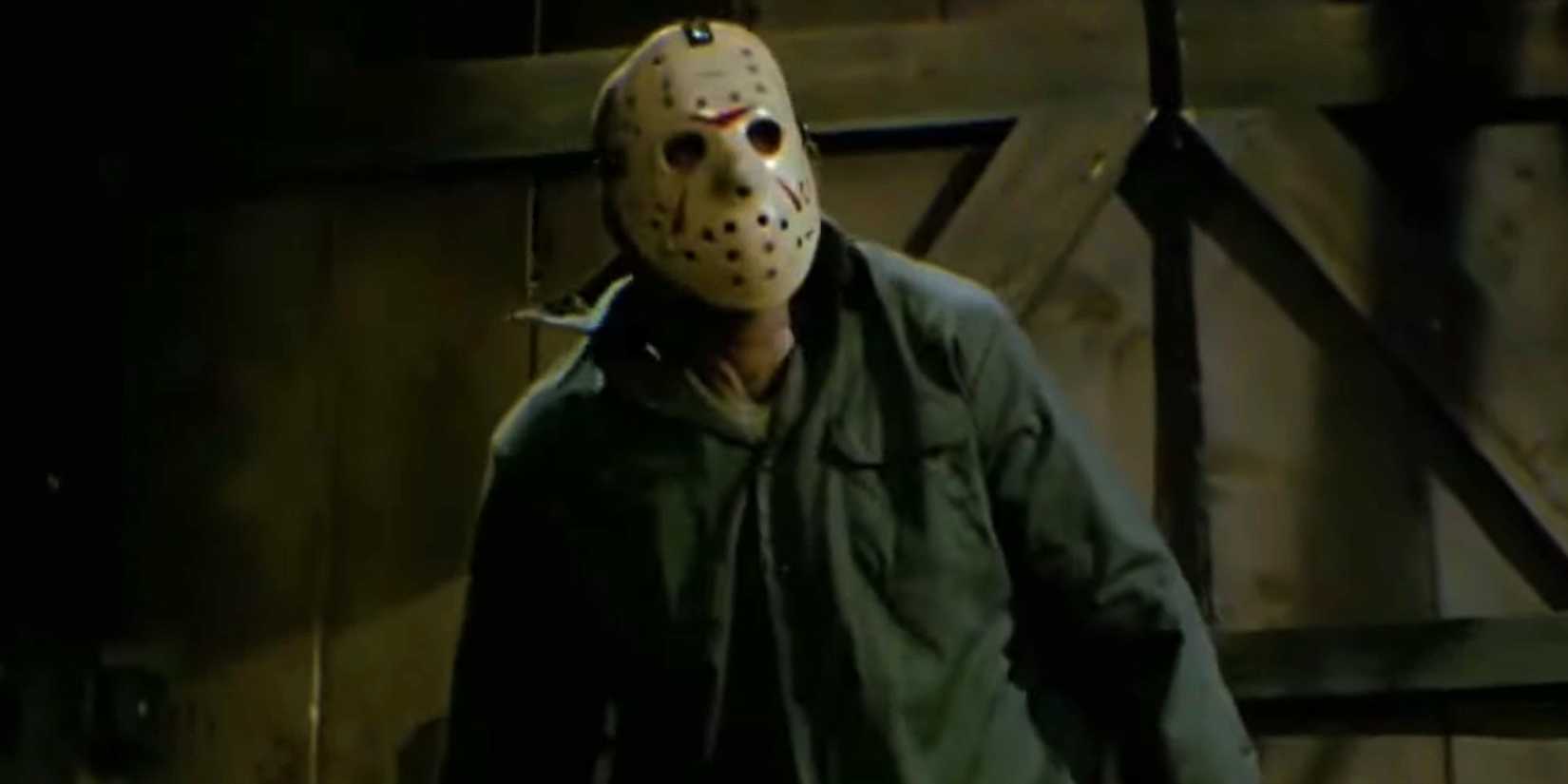 Jason Voorhees in a barn in Friday The 13th Part 3
