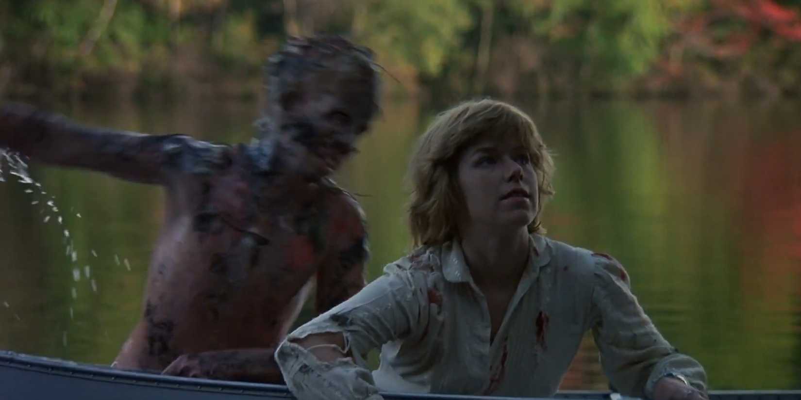 Jason Voorhees emerging from the water in Friday The 13th (1980)