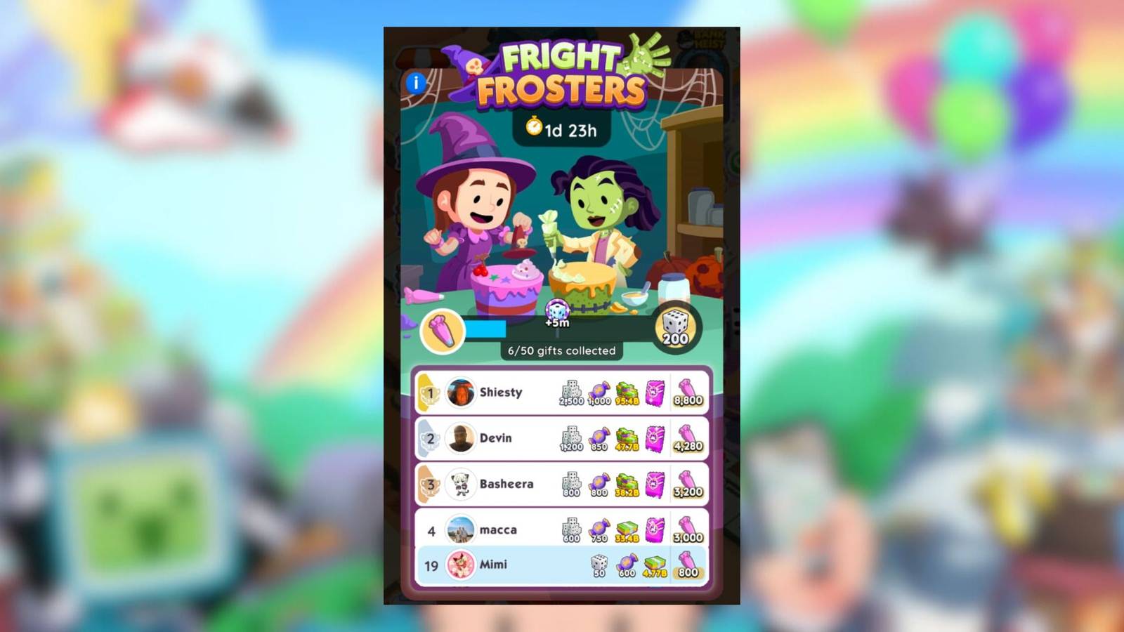 fright frosters monopoly go