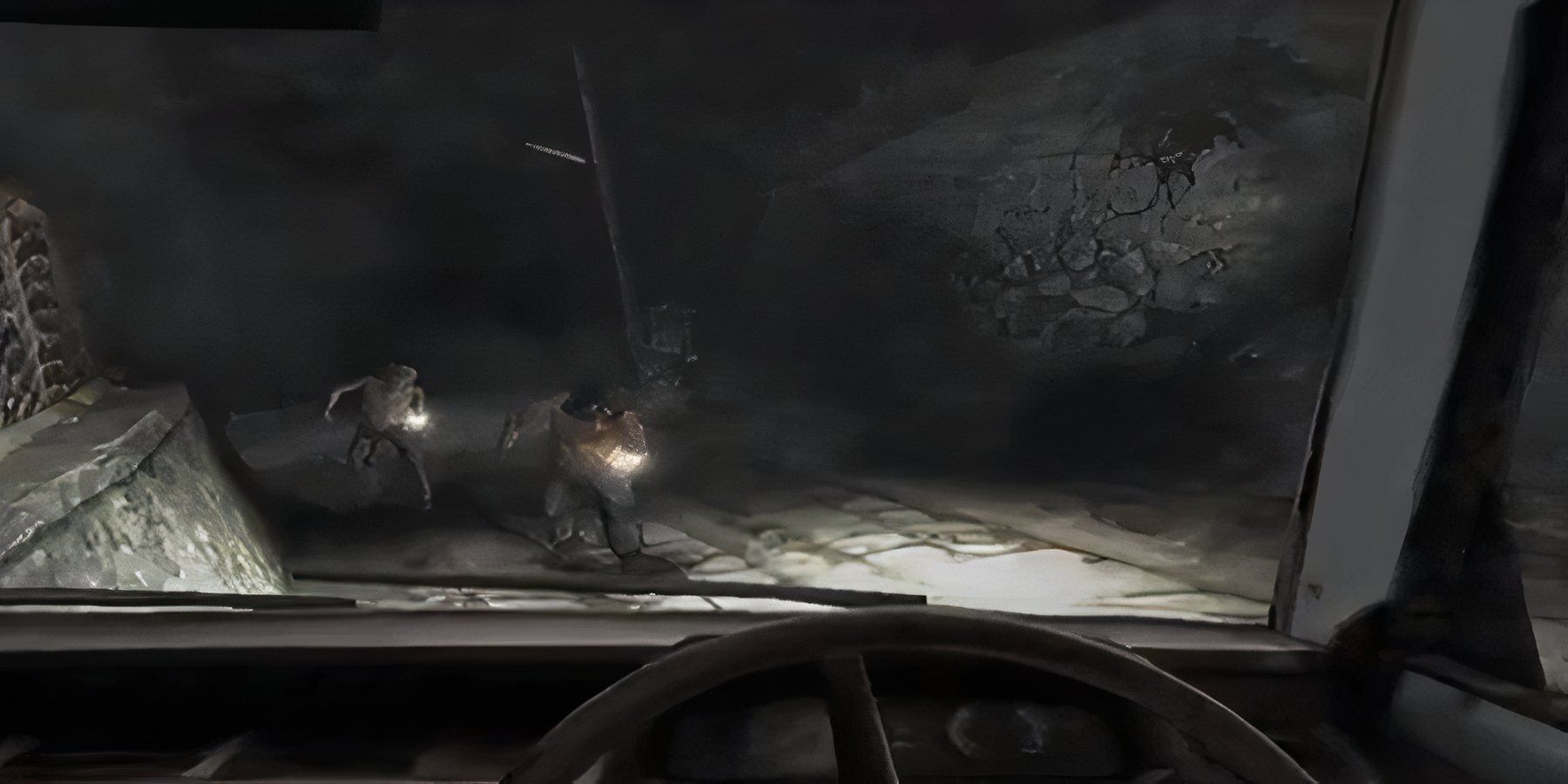 monsters approaching a car