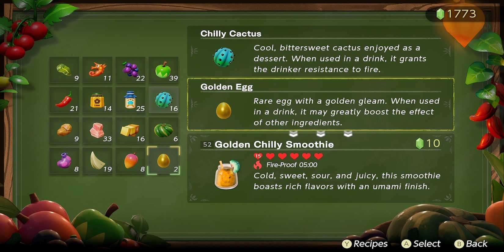 Golden Chilly Smoothie crafting in The Legend of Zelda Echoes of Wisdom