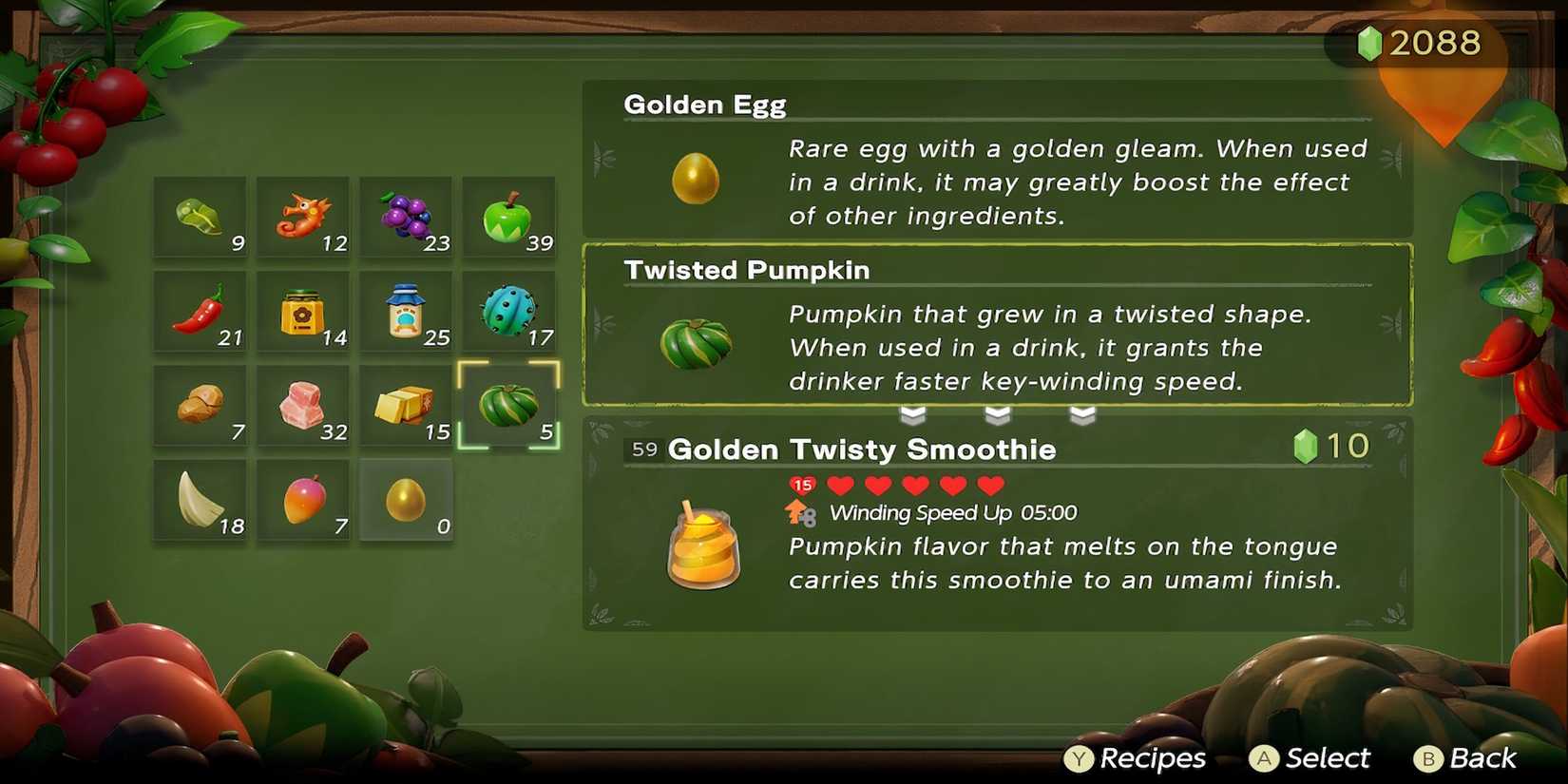 Golden Twisty Smoothie crafting in The Legend of Zelda Echoes of Wisdom