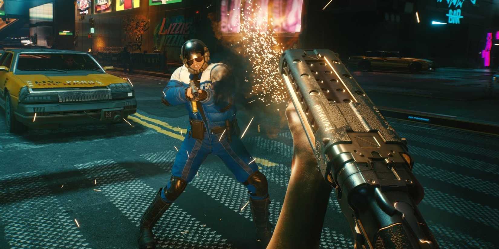 Cyberpunk 2077 V Shooting Tiger Claw with Shotgun