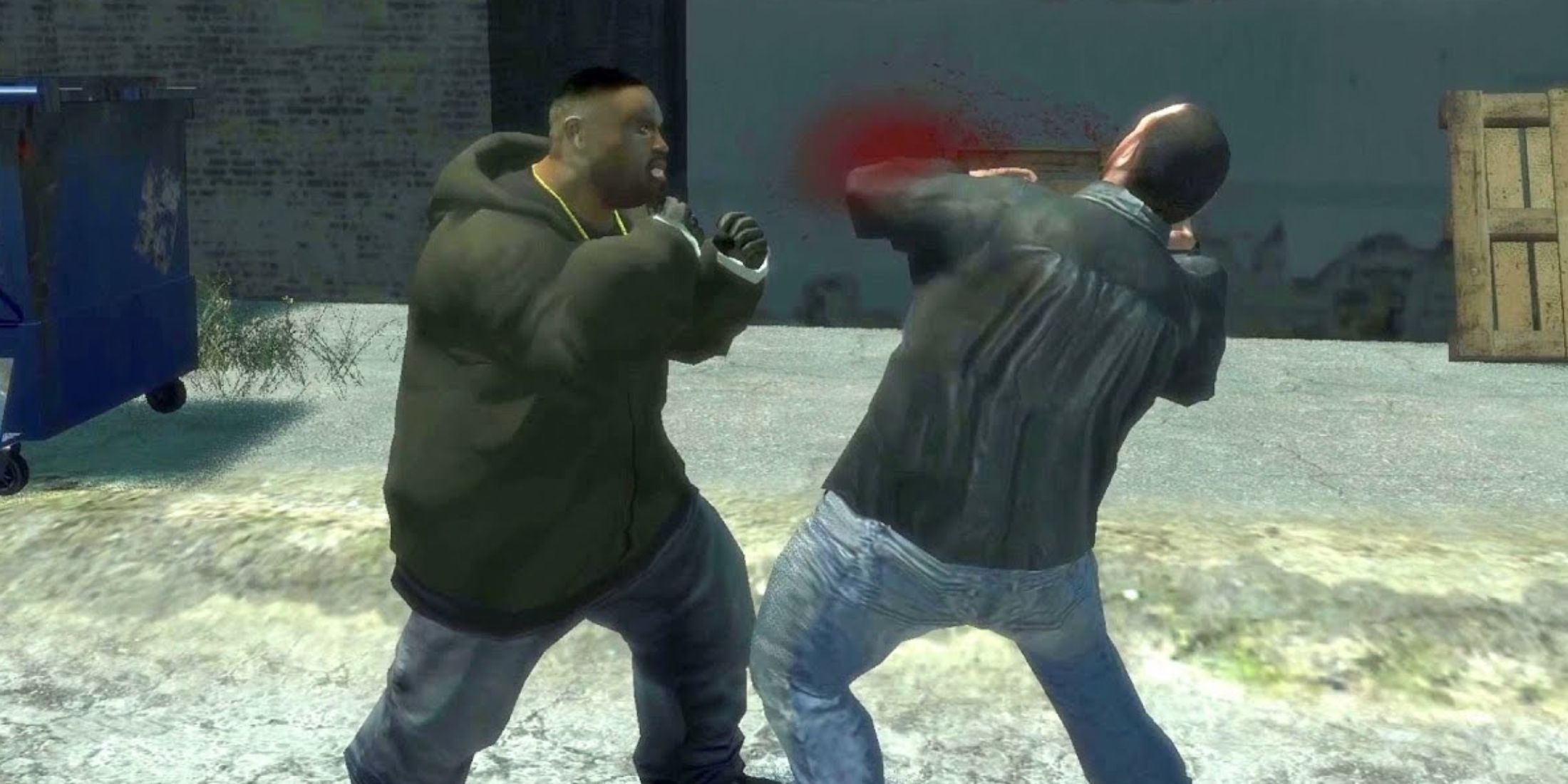 Nico being punched by an NPC in Grand Theft Auto 4