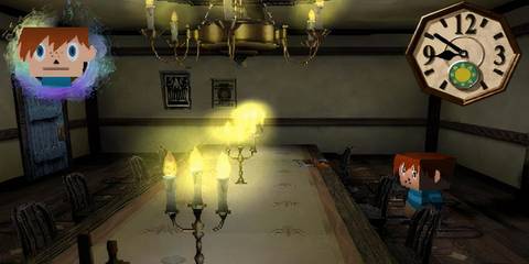 Gregory Horror Show dining room table lit with candles