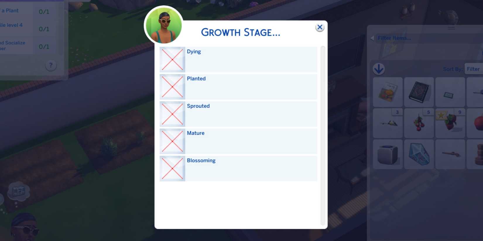 plant growth stage cheats the sims 4