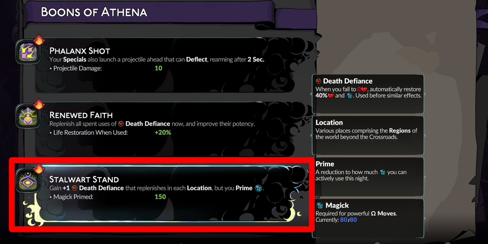 Hades 2 Best Athena Boons Ranked Stalwart Stand