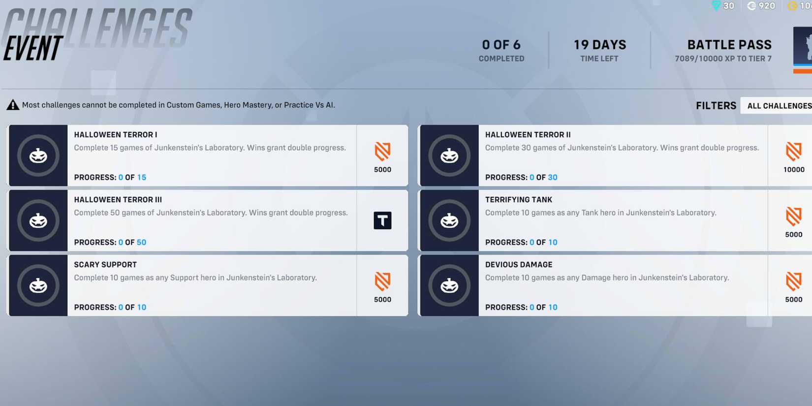 halloween terror challenges