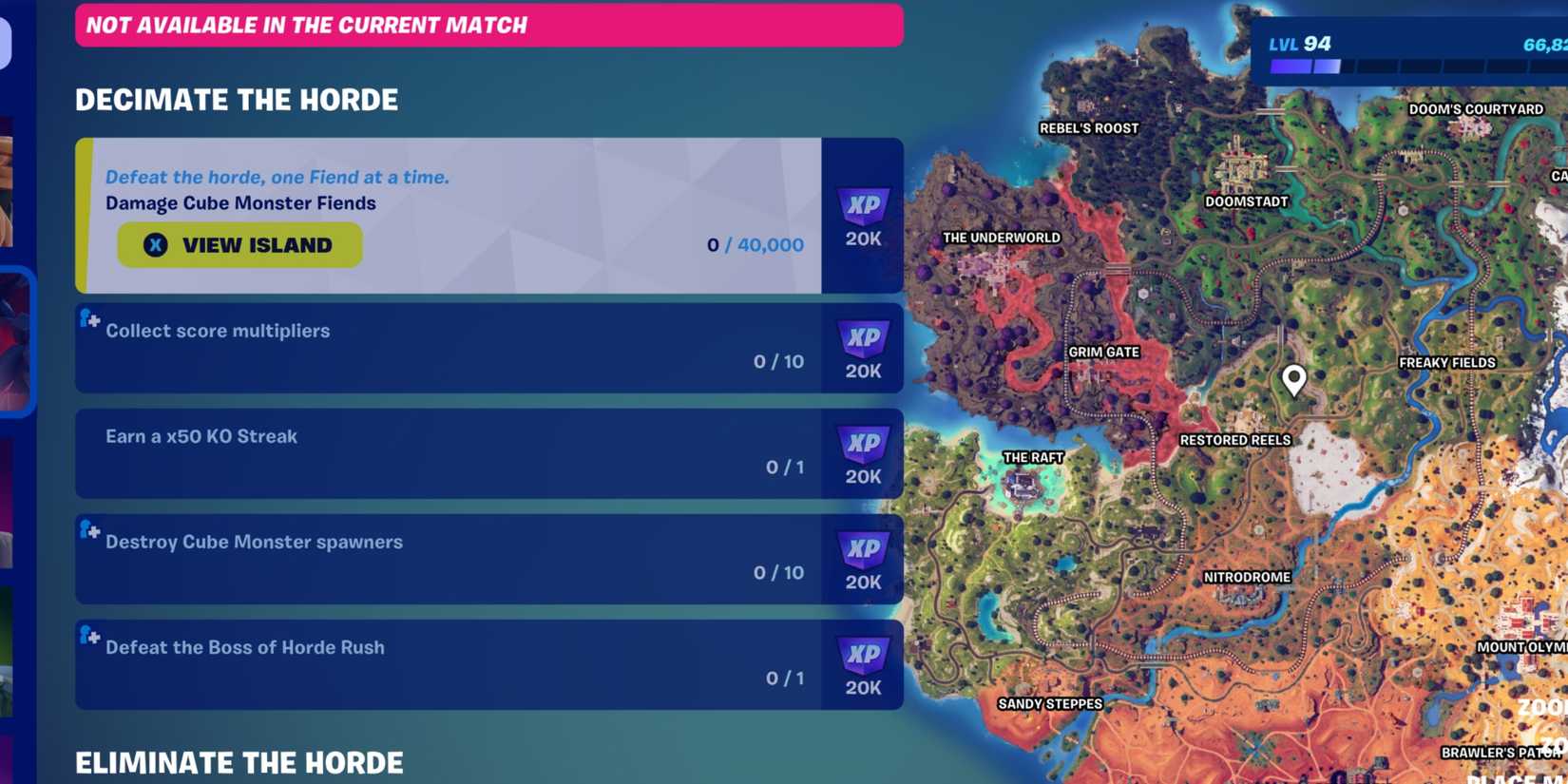 horde rush quests fortnite