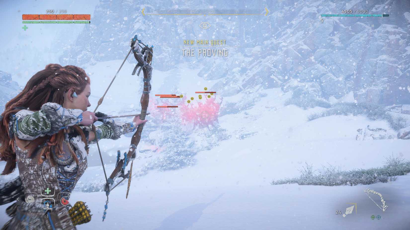 horizon zero dawn remastered the proving walkthrough aloy aiming at a herd of machines