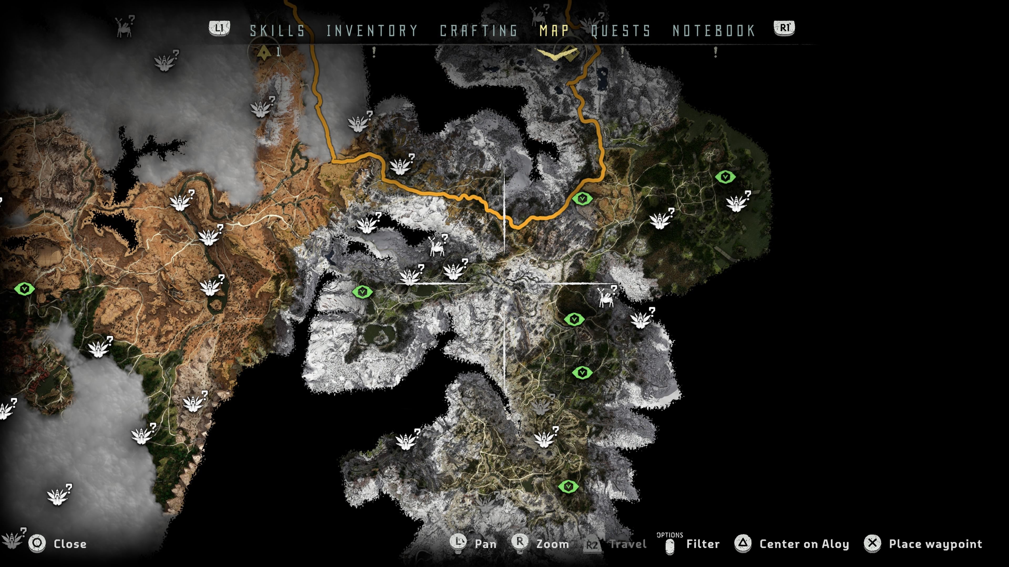 All Vantage Datapoint Locations in Horizon: Zero Dawn