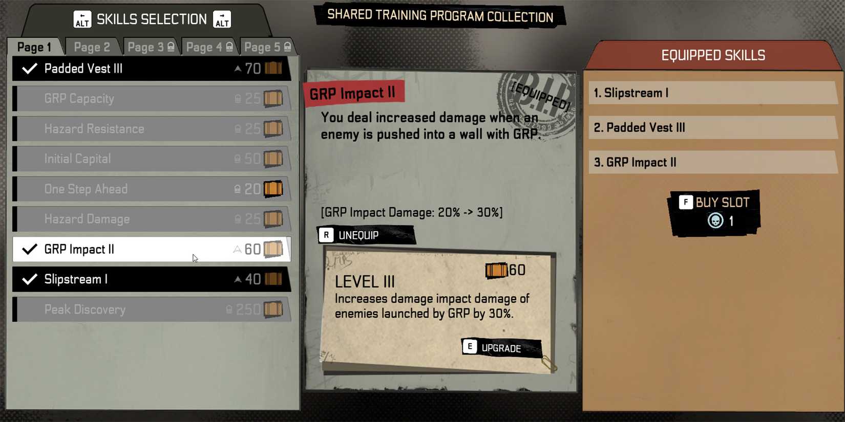 How do skills work in Redacted