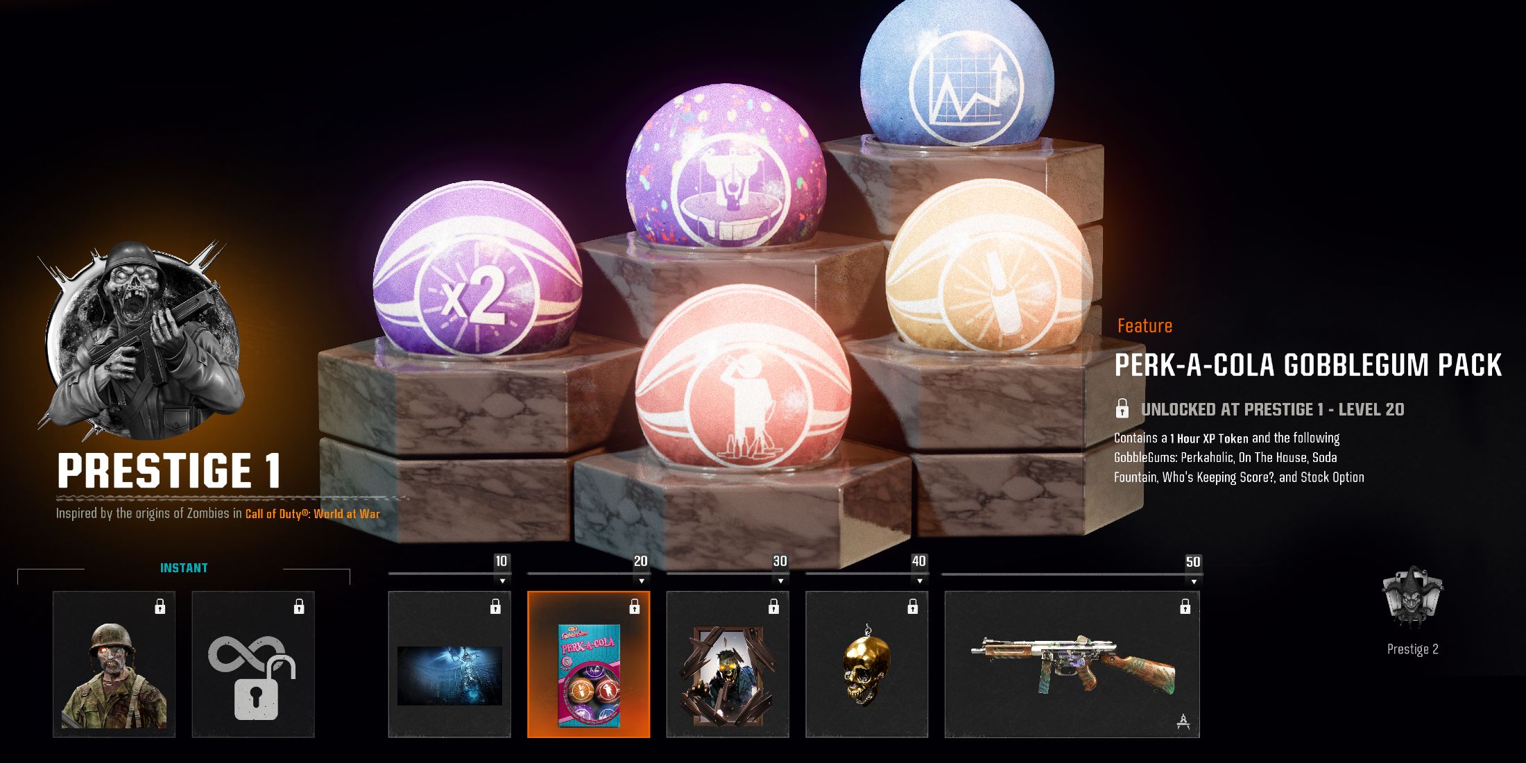 Screenshot showcasing the Perk-A-Cola Gobblegum Pack in Black Ops 6 