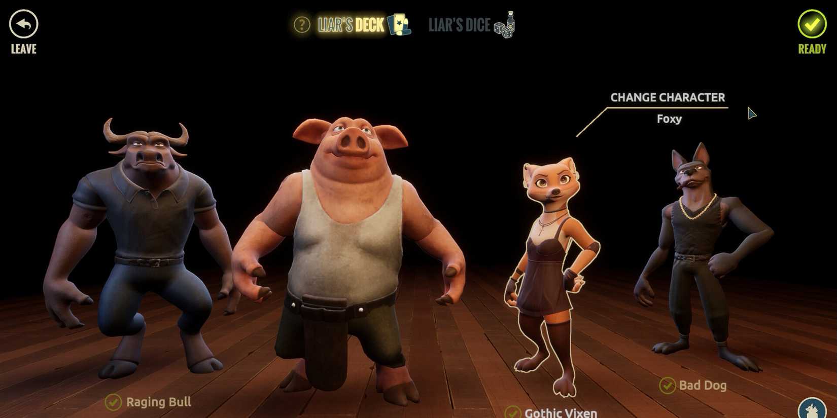 How to start a game of Liar's Dice in Liar's Bar