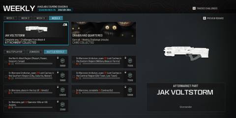 Screenshot showcasing how to unlock the JAK Voltstorm in Modern Warfare 3 and Warzone 