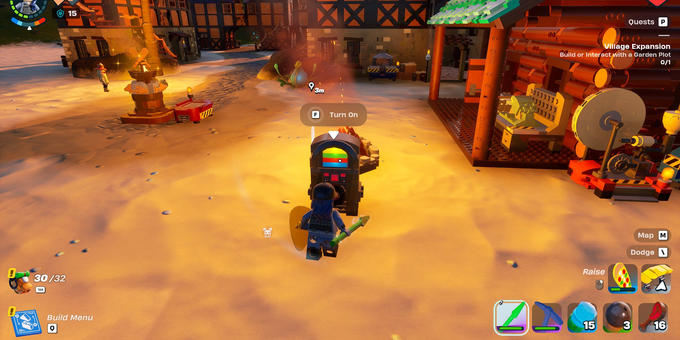 Screenshot showcasing how to use a Yondertron Jukebox in LEGO Fortnite 