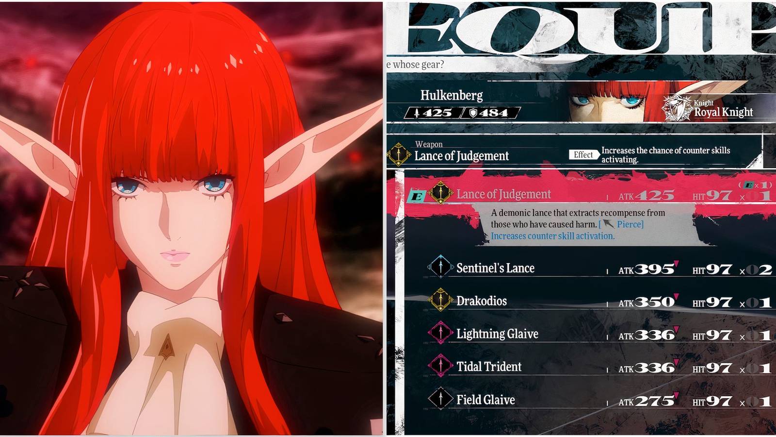 Hulkenberg and Lance Of Judgment weapon in Metaphor ReFantazio