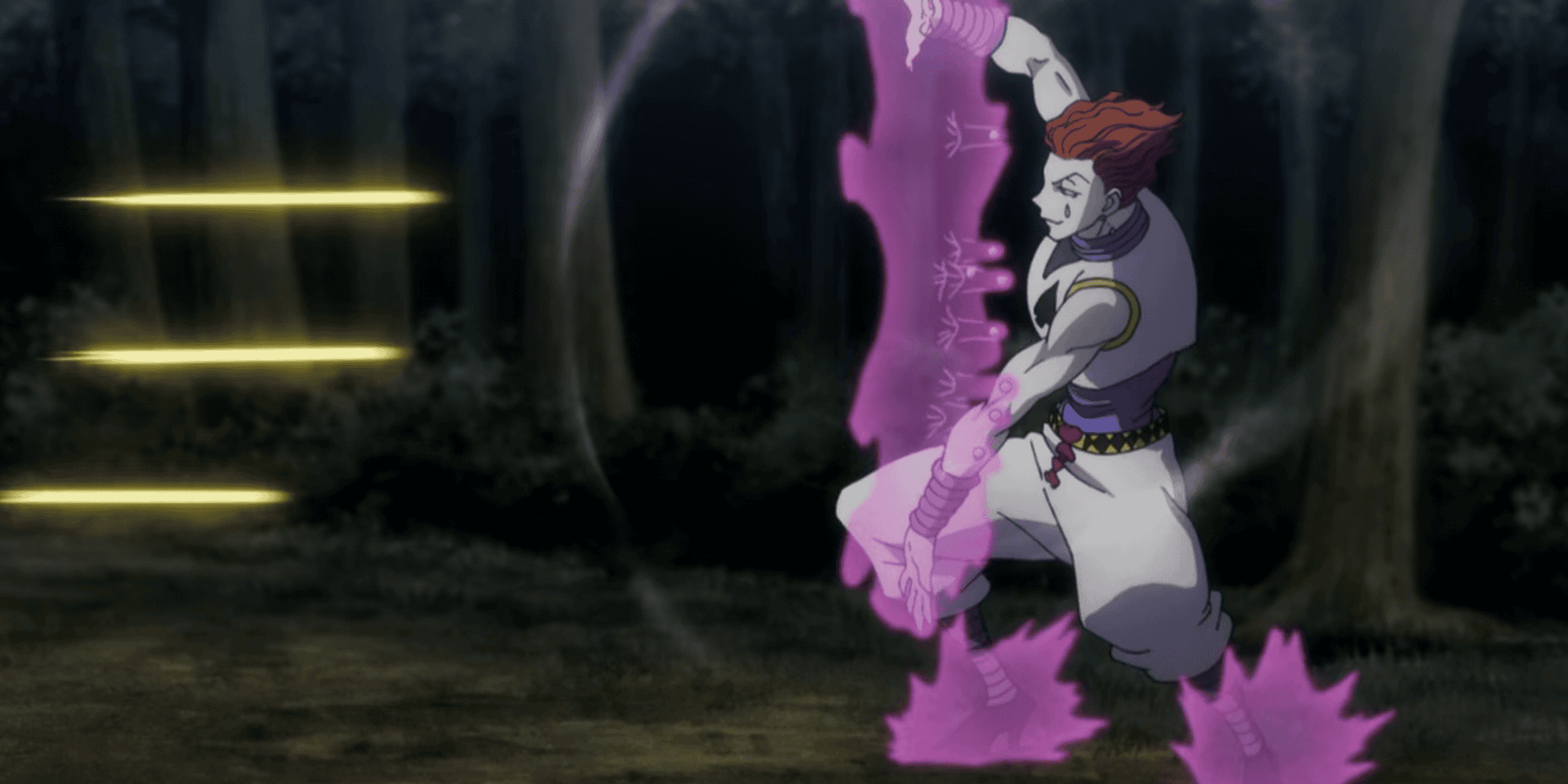 HunterXHunter Hisoka Uses Bangee Gum as Shield