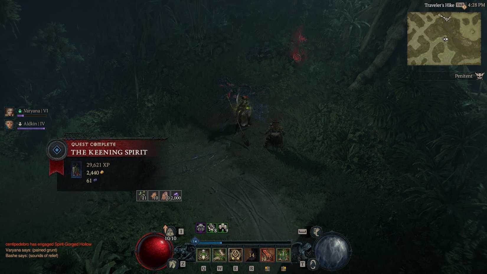 Completing the Keening Spirit quest in Diablo 4