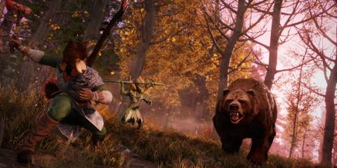 Fighting a bear in New World