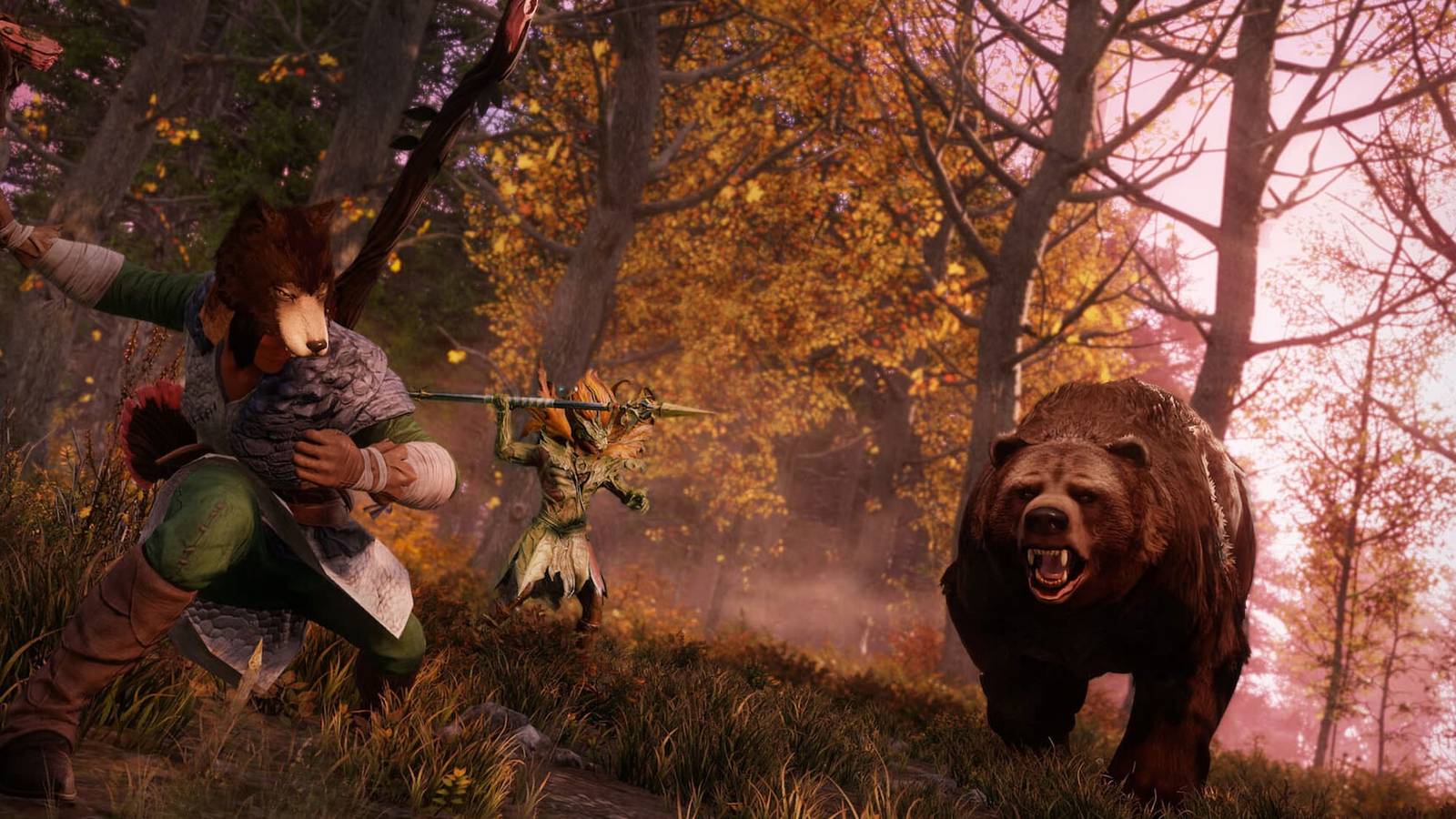 Fighting a bear in New World