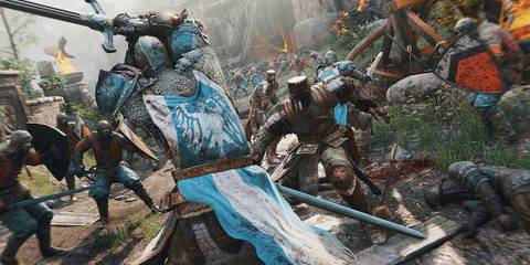 Knights fighting in the frontline in For Honor