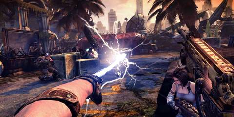 Grayson Hunt using the lasso from Bulletstorm