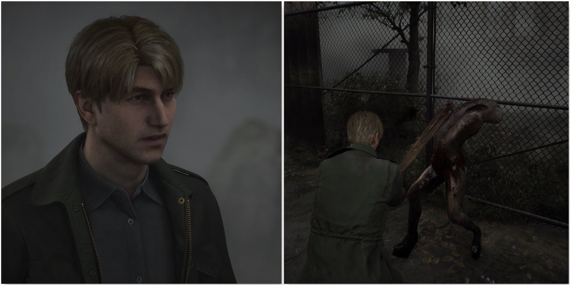 James and Fighting a Lying Figure in Silent Hill 2