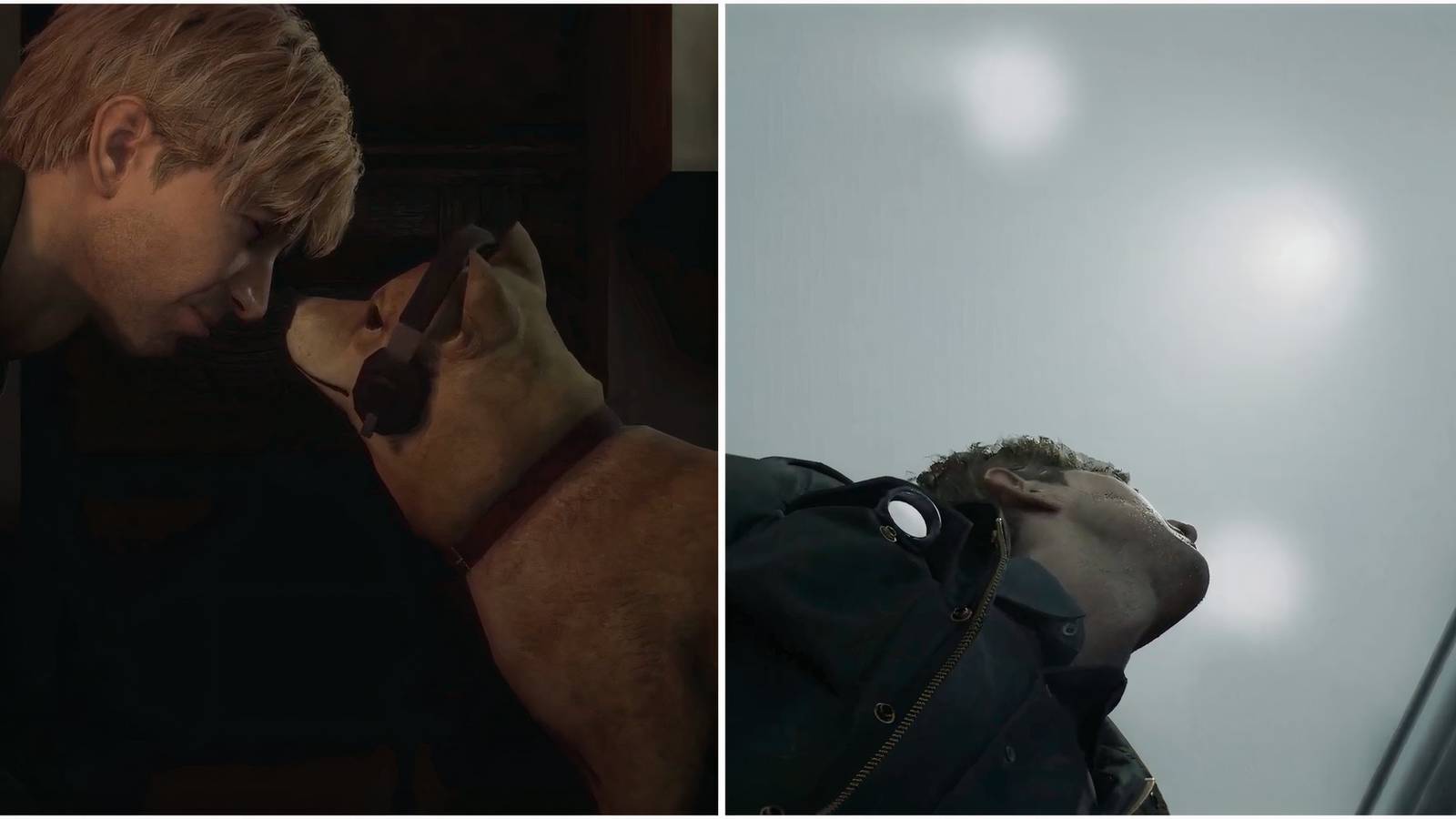 James and the dog and James looking at a UFO in Silent Hill 2 (2024)